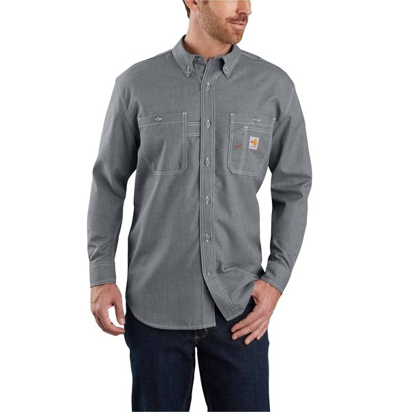 Carhartt Flame Resistant Force Loose Fit Lightweight Long-Sleeve Shirt, Gray, XL, REG 104138-GRYXLREG